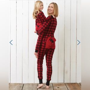 Trailing Behind" Buffalo Plaid Adult Union Pajamas‎ Onesie Christmas Size XS